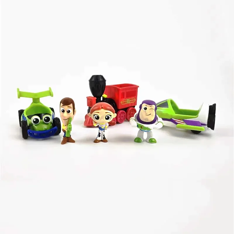 

DISNEY Toystory Woodys Jessies Buzzes Lightyears Mini Doll Spaceship Train Toy Car Model Desktop Ornament Children's Gifts