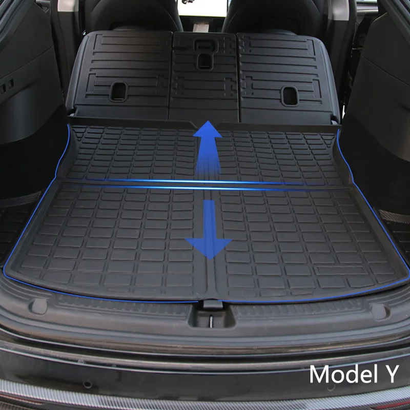 Tesla Model Y Floor Mat Car Floor Mats TPE Trunk Frunk Cargo Liners Rear Seats Back Protector Tesla Model Y 2022 Accessories