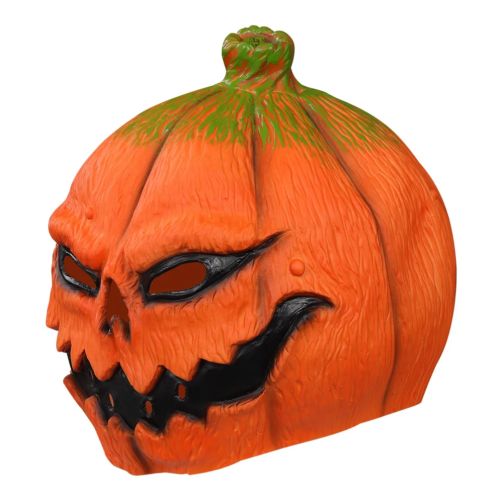 Máscara de calabaza de látex para hombre, mascarilla de Horror para Halloween, máscara festiva de accesorios de fiesta de disfraces, terrorífica, Roleplay de máscara completo