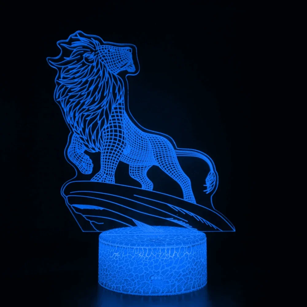 Nighdn Lion 3D Night Light for Kids Room 7 Color Changing Touch USB Bedside Lamp Christmas Birthday Gift for Boys Girls Baby