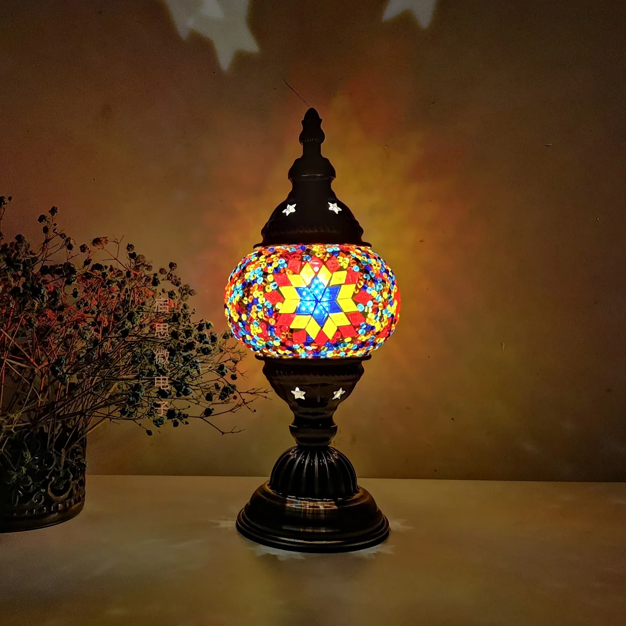 

Mosaic Table Lamp Vintage Art Deco Handcrafted Lamparas De Mesa Mosaic Glass Bed Light Lamparas Con Mosaicos Night Lights