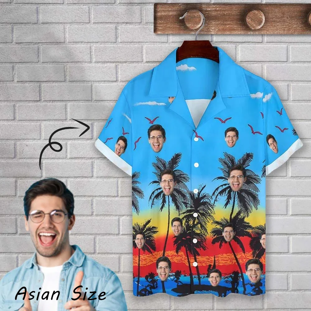 

Мужская рубашка с 3D-принтом «Пальма» для пляжа, в стиле Y2K, тропическая пляжная рубашка, топ, блузка с коротким рукавом