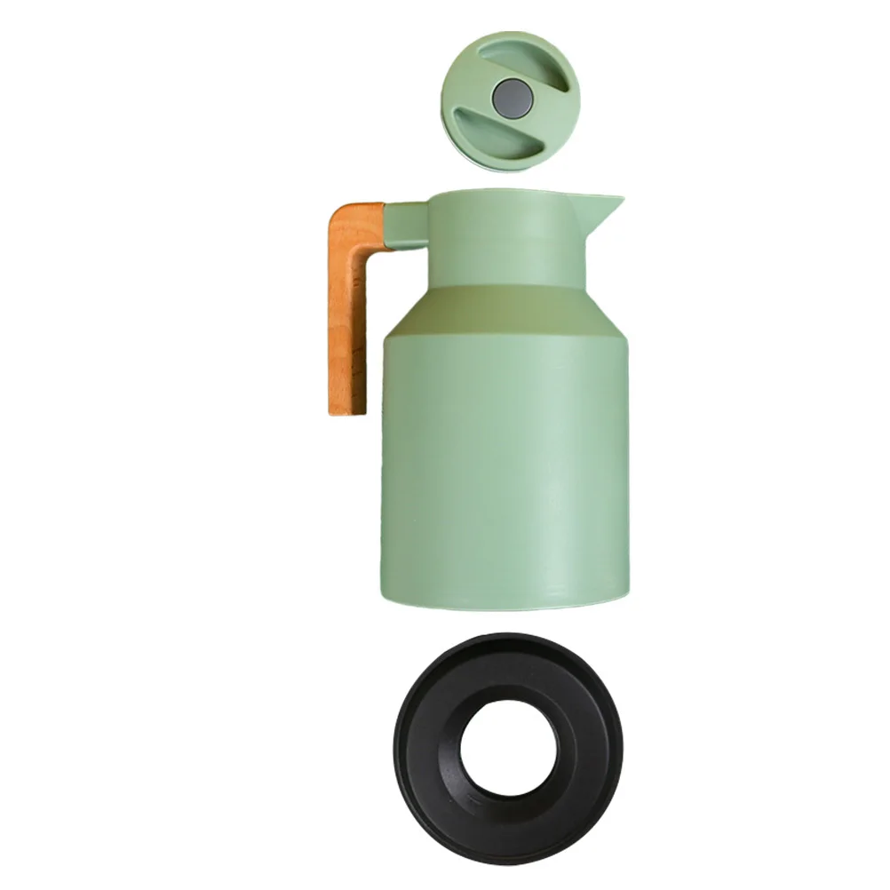 

1Pcs Insulation Bottle Household Large Capacity Thermal Bottle Portable Simple Style Heat Preservation Pot Wooden Handle Outdoor