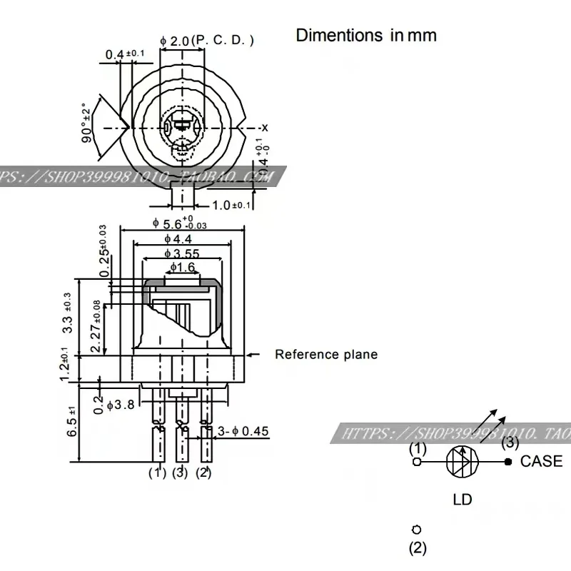 Original mitsubishi ml101j27 660nm 130mw empurrar 350mw alto chapéu vermelho laser diodo único modo