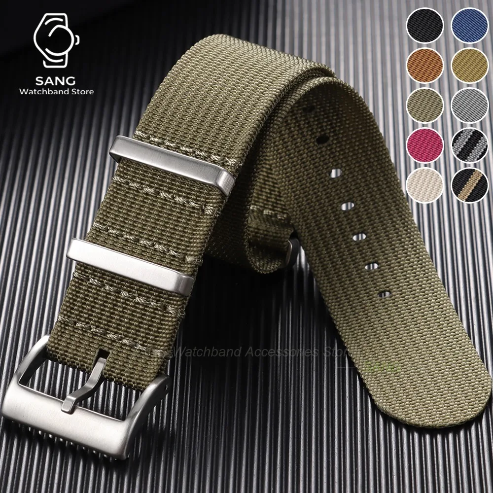 Bracelet de montre sport militaire tissé One Piece pour Seiko, bracelets de montre en tissu premium 18mm 20mm 22mm, bracelet de montre en nylon tissé pour Omega