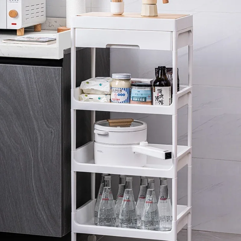 

Multi-functional Kitchen storage rack Floor rack Movable multi-layer trolley storage rack Durable