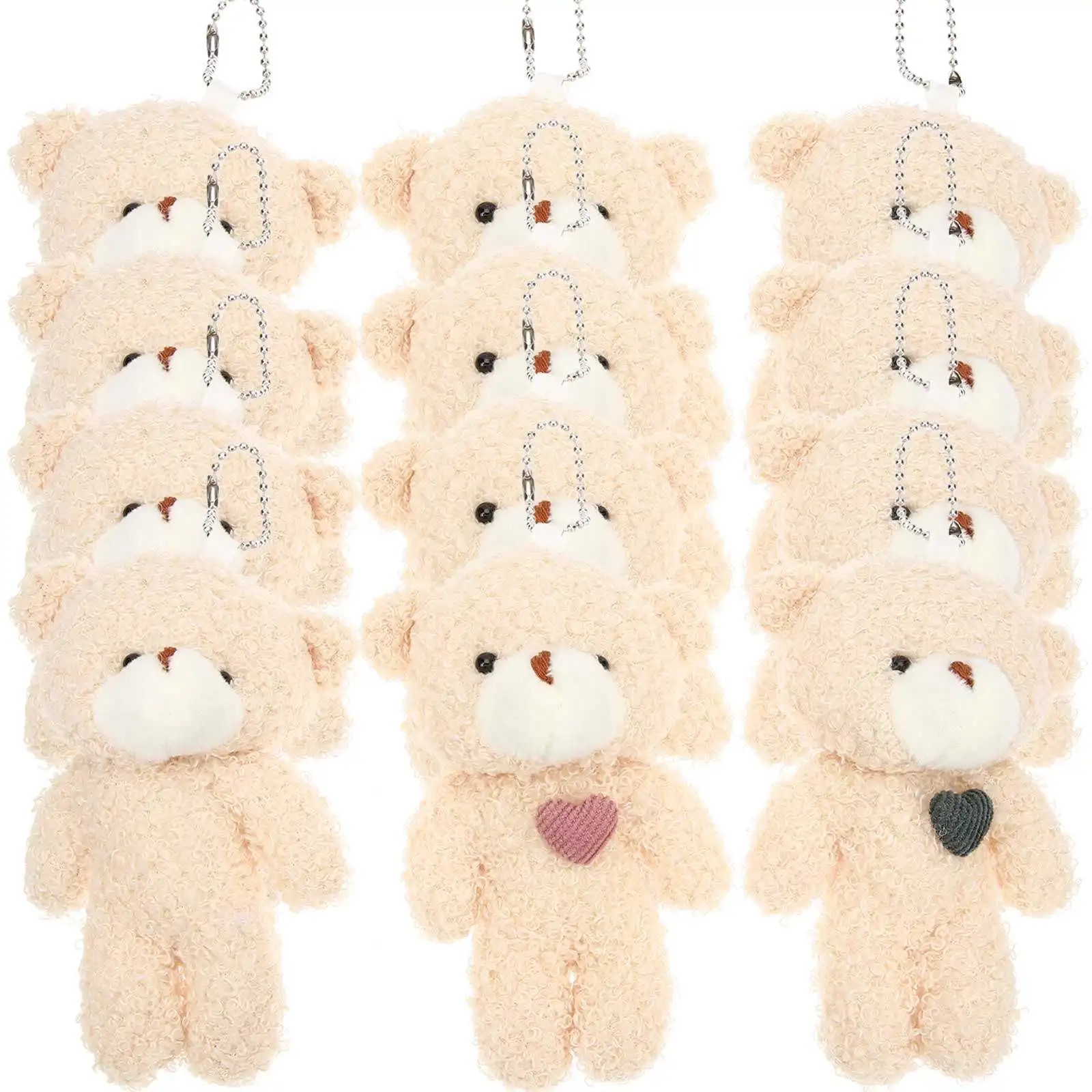 

Набор из 12 забавных брелоков-медведей: мягкие, приятные на ощупь, для ключей, сумок, рюкзаков. Отличный подарок на День святого Валентина и Рождество.