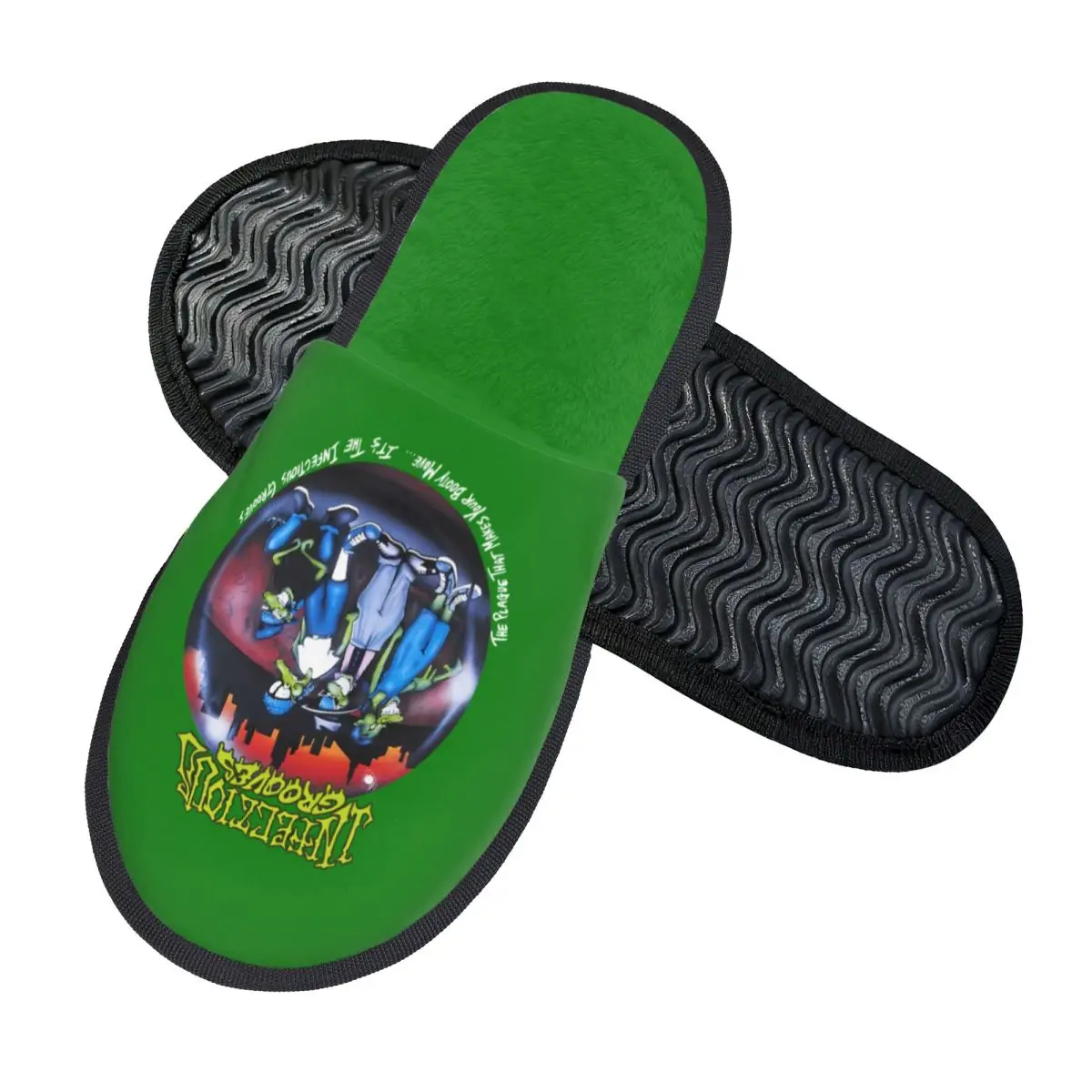 Custom Infectious Grooves American Soft Scuff Memory Foam Slippers Women Funk Metal Band Spa House Shoes