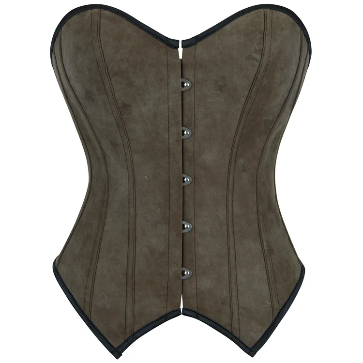Retro Mittelalterliches Damen-Wildleder-Korsett-Oberteil Vintage Viktorianische Piraten-Damenweste Renaissance Cosplay Piraten-Halloween-Crop-Weste – Detail 35