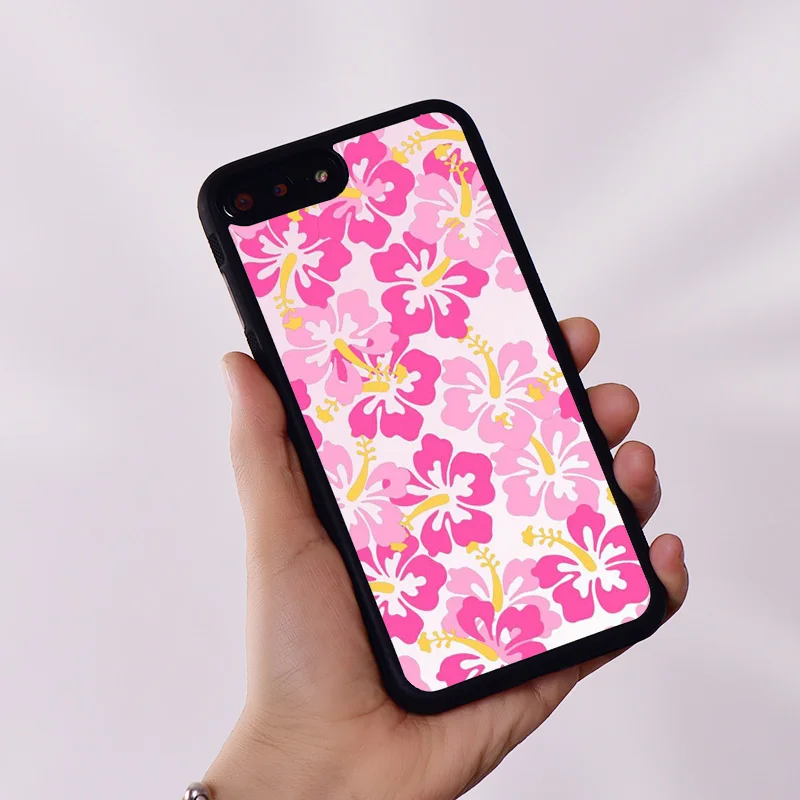 Wildflower Silicone Rubber Phone Case Cover for iPhone 6 6S 7 8 Plus X XS XR 11 12 13 14 15 Mini Pro Max Hibiscus Flower