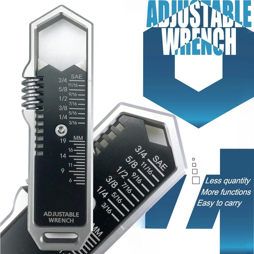 

Многофункциональный разводной ключ 3/16-3/4 дюйма (5-19 мм), портативный многофункциональный тактический складной инструмент, ключ для разборки