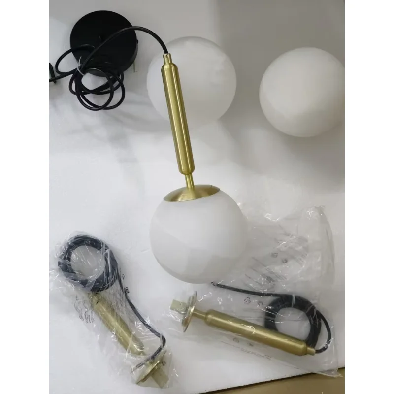 Postmodern Popular Minimalist Creative Natural Marble Bedroom Bedside Pendant Light Bar Counter Restaurant Hanging Line Light G9