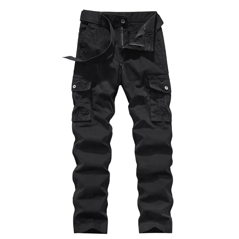 Spring and autumn men's fashionable versatile straight leg protective pants, loose and simple multi pocket casual work pants