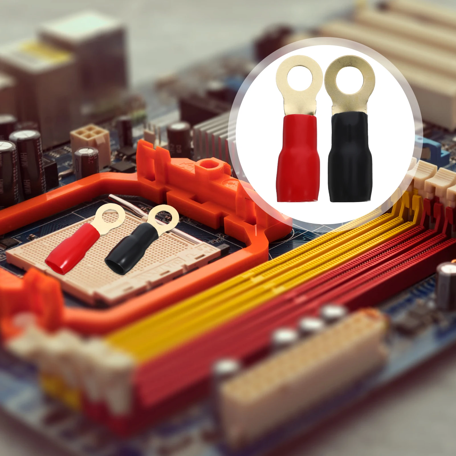 20Pairs موصلات طرفية النحاس حلقة محطة الحرارة يتقلص كم عروات الأسلاك الثقيلة 4 أطراف كابل قياس