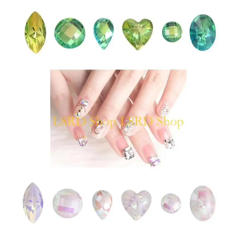 L8RD 12 그리드를위한 네일 아트 장식을위한 여러 가지 그리드 손톱 매니큐어를위한 멀티 모양도