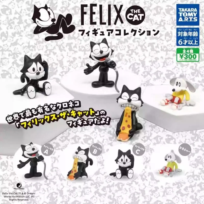 

TOMY Original 4Pcs Gashapon Felix the Cat Anime Figure Toys For Kids Gift Collectible Model Ornaments