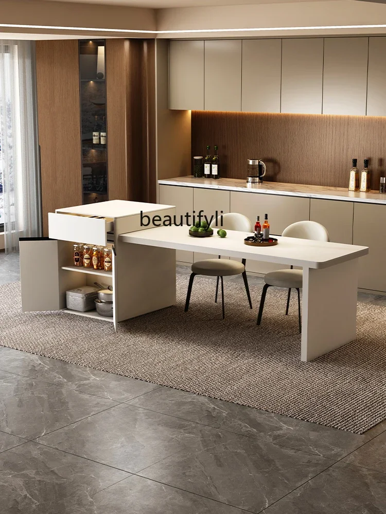 

Dining table integrated modern simple light luxury high-end dining table guide table bar restaurant