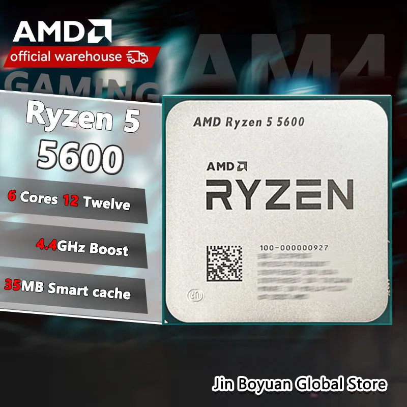 New AMD R5 5600 Ryzen 5 5600 R5 5600 3.5 GHz 6-Core 12-Thread CPU 7NM L3=32M 100-000000927 Socket AM4 but without cooler