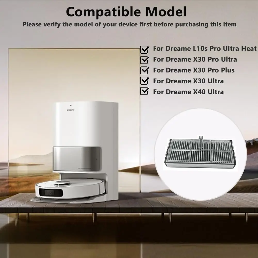 مرشحات HEPA لـ Dreame L10s Pro Ultra Heat / X30 Ultra / L10s Ult X40 Ultra / X40 Pro ملحقات استبدال المكنسة الكهربائية