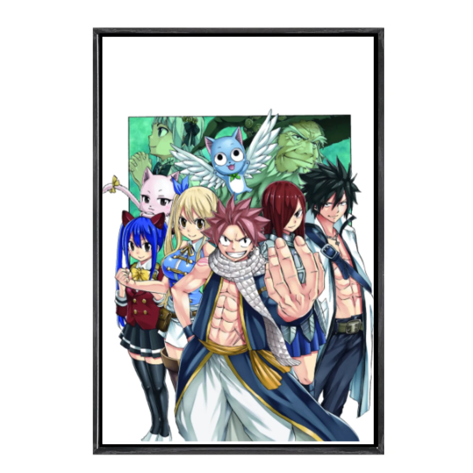 

Japanese Manga Multi-Size Canvas Poster Double Framed Wall Art,Fairy Tail Home Decor for Living Room Bedroom