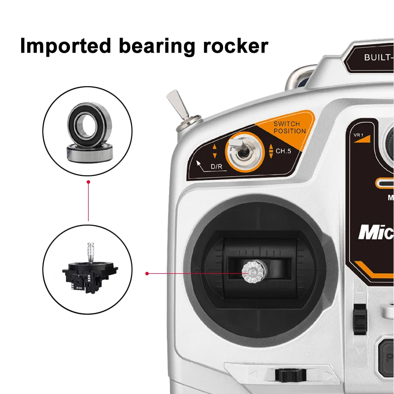 MicroZone MC7 2.4G Controller Transmitter with MC8RE Receiver Radio System for RC Aircraft Drones Multirotor Helicopters VS MC6C