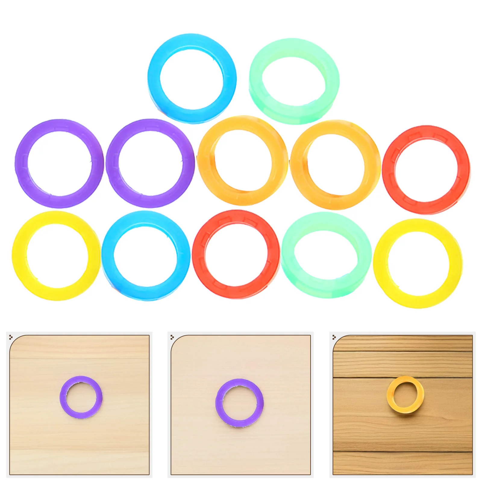 

12pcs Silicone Covers Bright Colored Stretchable Waterproof Dustproof Protectors Color Coding Rings Key Caps Key Sleeves