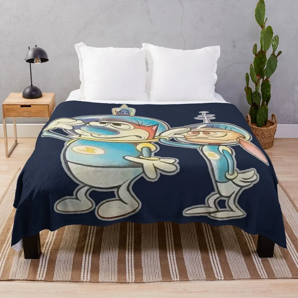 Ren and Stimpy Space Buddies Throw Blanket Luxury Designer Soft Single Blankets