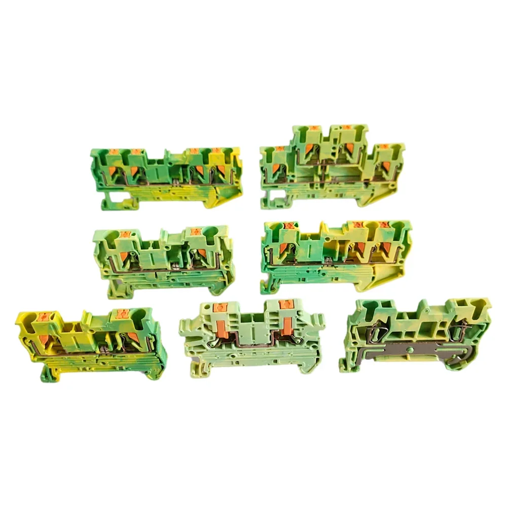 2Pcs PT2.5/PTTB2.5/PT2.5-TW/PTV2.5-PE Push-in Ground DIN Rail Terminal Block Side-Entry Earth Plug Wire Conductor Connectors