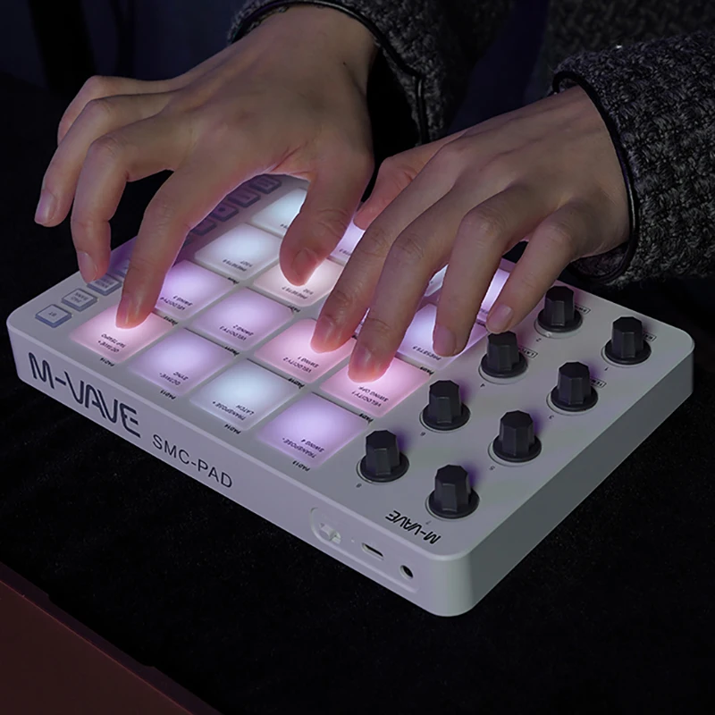 Wireless MIDI Controller Pads Bluetooth Portable USB MIDI  with 16 MPC Drum Pads, Note Repeat, Full Level Buttons