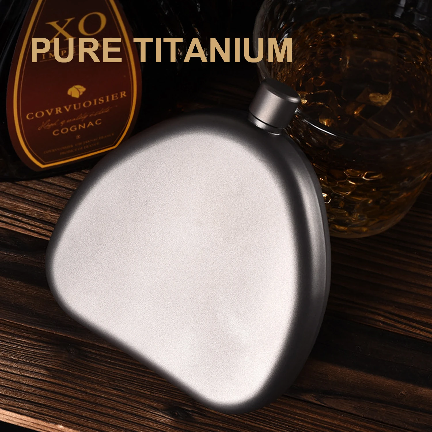 

Pure Titanium Flagon, Ultra Light Outdoor Fishing Camping, Picnicking, Hiking, Portable 220ml Small Kettle,A1338