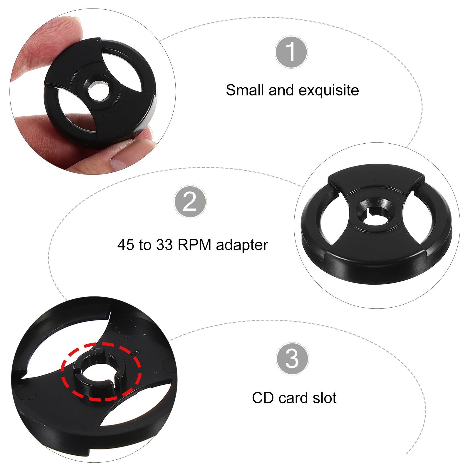 

Record Adapter for Vinyl Turntable 33 to 45 Player Counterweight Accessories Smooth Surface Long Life Stable Durable One