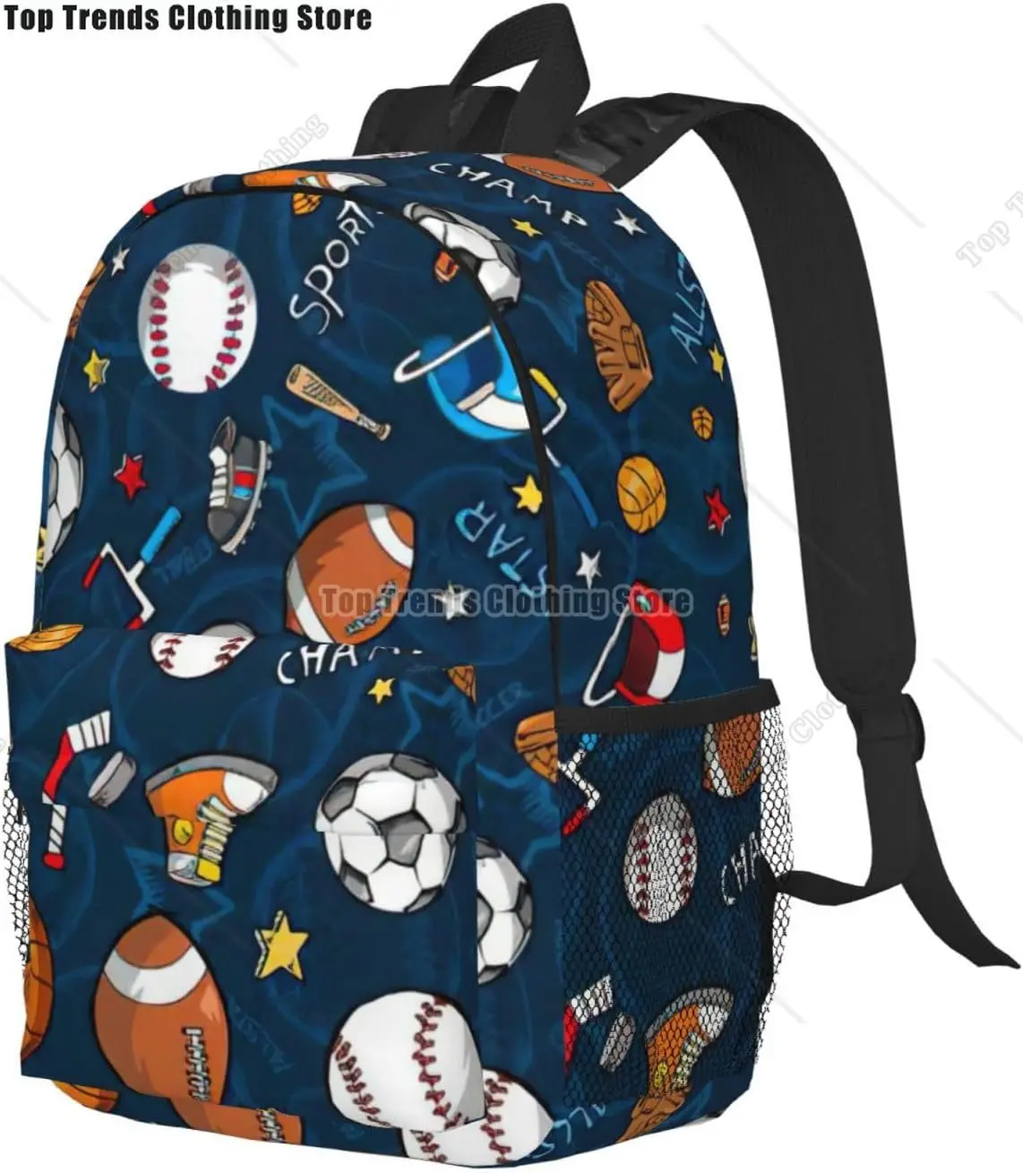 حقيبة ظهر رياضية للكبار مطبوعة بألعاب البيسبول متعددة الاستخدامات للعمل والمشي لمسافات طويلة وحقيبة ظهر مقاومة للماء ومقصورة الكمبيوتر المحمول