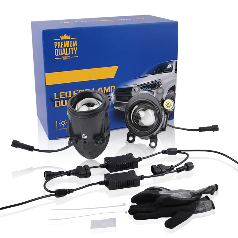 Dla Toyota 2.0 Inch Mini Projector Lens Bi LED Fog Lamp CSP Chip Yellow Light 3000K Led Fog Light Headlight