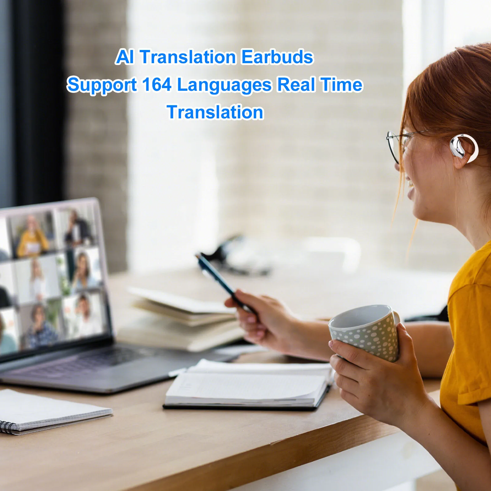 Auricolari di traduzione AI 3 in 1 con APP 164 lingue Auricolari wireless con traduttore in tempo reale per viaggi d'apprendimento aziendale