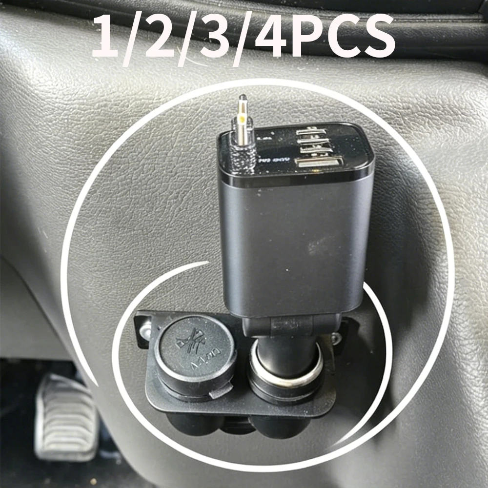 Dual-Hole Car Cigarette Lighter Socket DC 12V-24V Female Charger Socket Plug Power Adapter Car Accessories 2