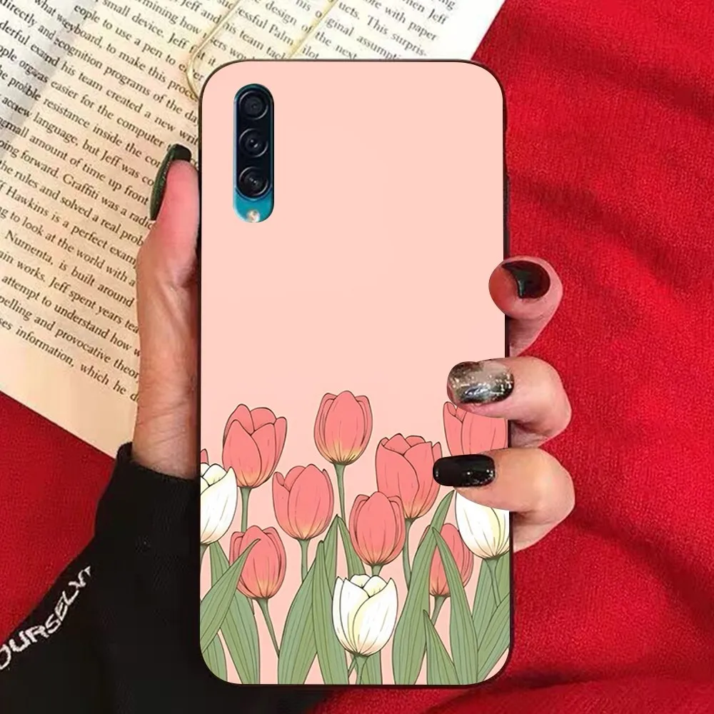 Tulip Flower Landscape Green Plant Phone Case For Samsung A 10 11 12 13 20 21 22 30 31 32 40 51 52 53 70 71 72 73 91 13 Shell