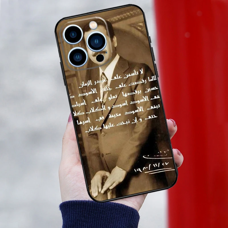 Etui Fashion Saddam Hussein Iraq Arabic Case For iPhone 15 14 13 12 Mini 11 16 Pro Max 12 13 Pro XS X XR Plus SE2 Cover