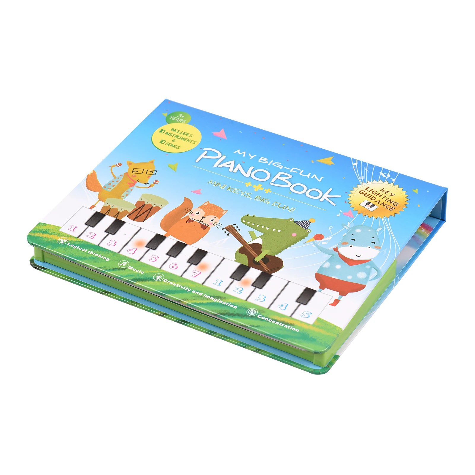 Bigfun 20-key Piano Book Electronic Piano Keyboard & Music Book 2-in-1 Piano Songbook Educational Musical Gadget for Kids