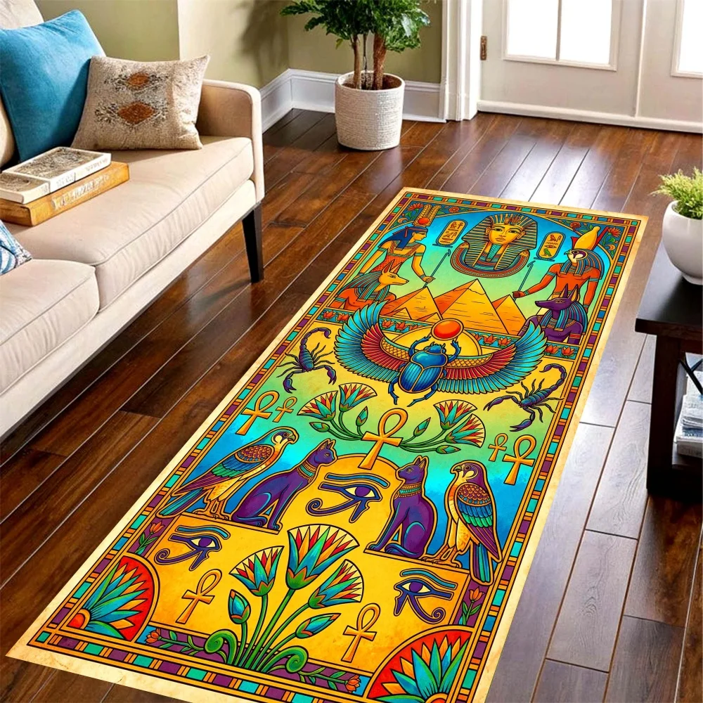 Commercial Printing House - Ancient Egyptian Totem Long Runner Rug,pharaoh