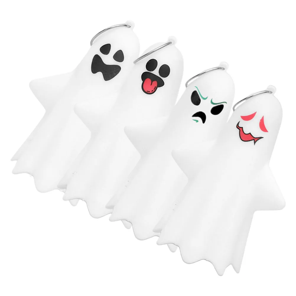 

4pcs Hanging Household Ghost Decor Lamp Light Up Halloween Decor Small Ghost Pendant For Party Festive Accessories Horror