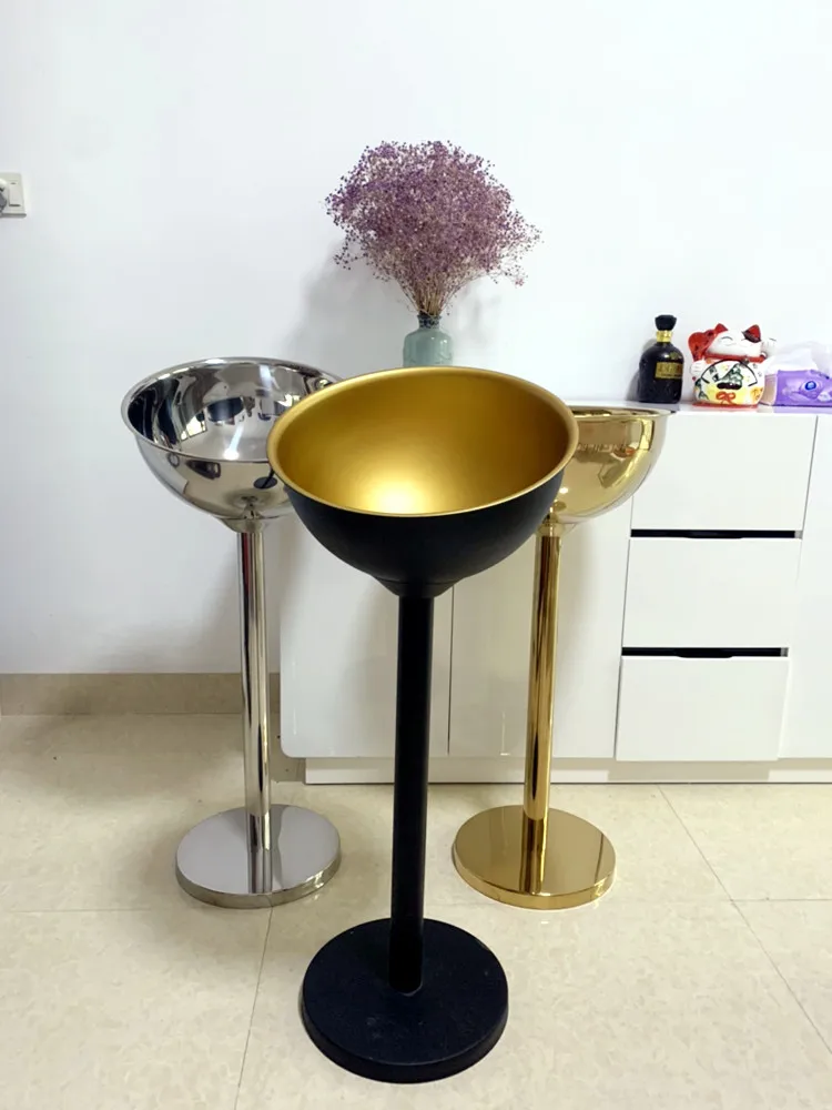 

304 Stainless Steel Champagne Basin Floor Standing Stand Cooling Ice Bucket Golden Silver Wine Beer Ice Bucket Bar OutdoorParty