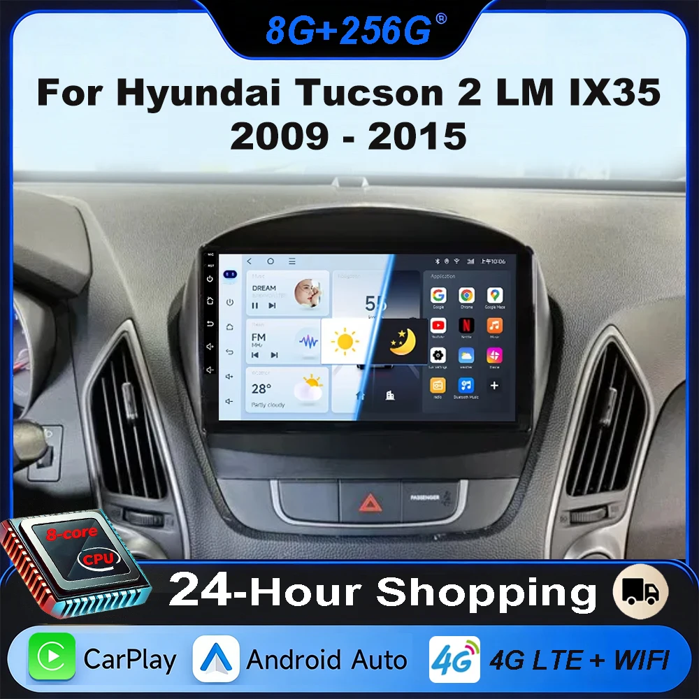 

Android For Hyundai Tucson 2 LM IX35 2009 - 2015 Car Radio Player Wireless Carplay 8 core Autoradio Multimedia Stereo Navigation