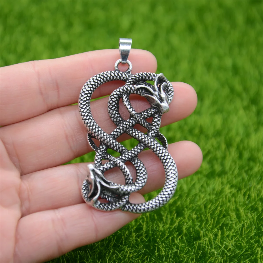 Nostalgia Loki Ouroboros Double Dragon Amulet Pendant Viking Scandinavian Jewlery Gothic Necklace Accessories Dropshipping