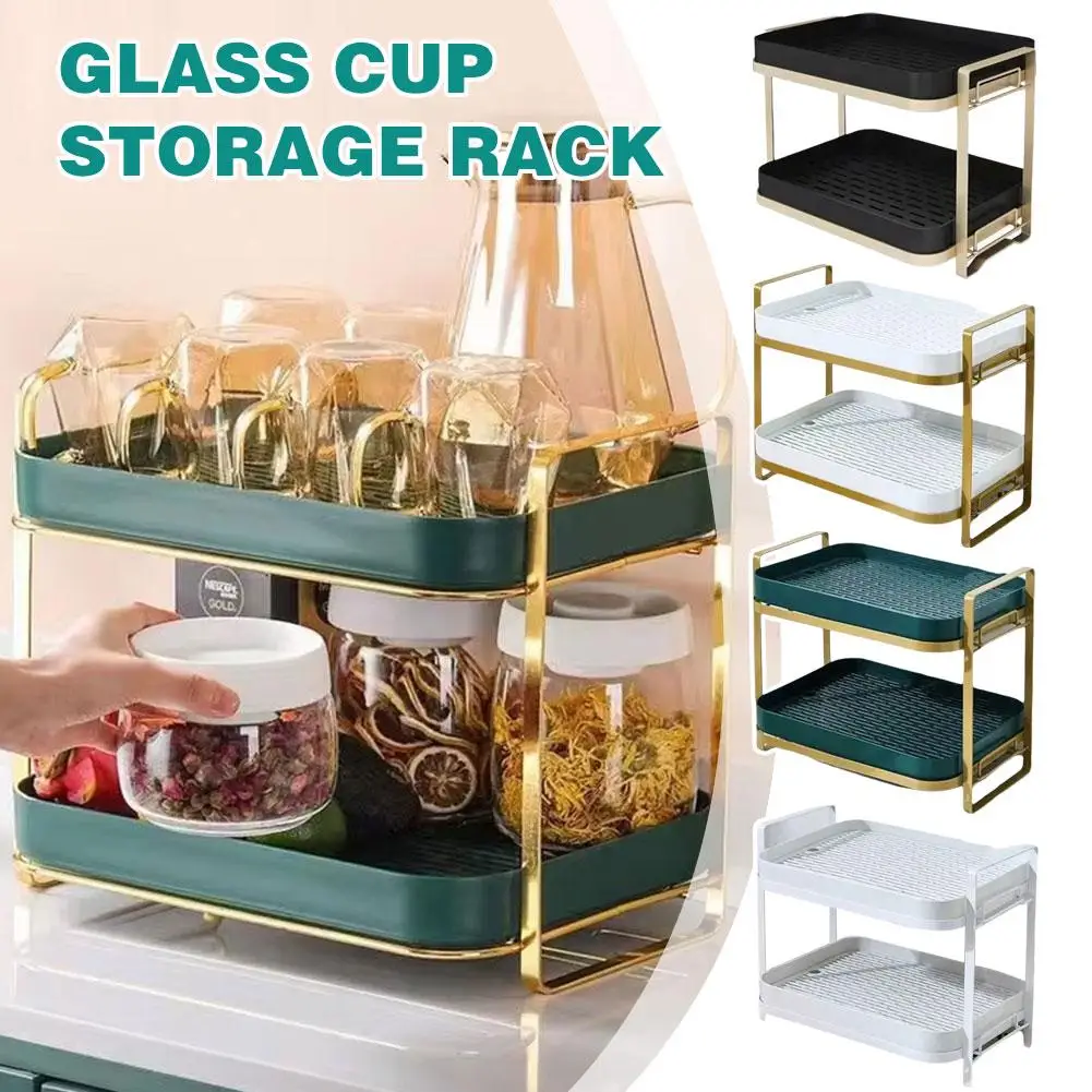 

Desktop Multi-layer Storage Rack Water Cup Teacup Set Rack Household Anti-mildew Kitchen Storage Cup New Drain Pallet Glass E1Y9