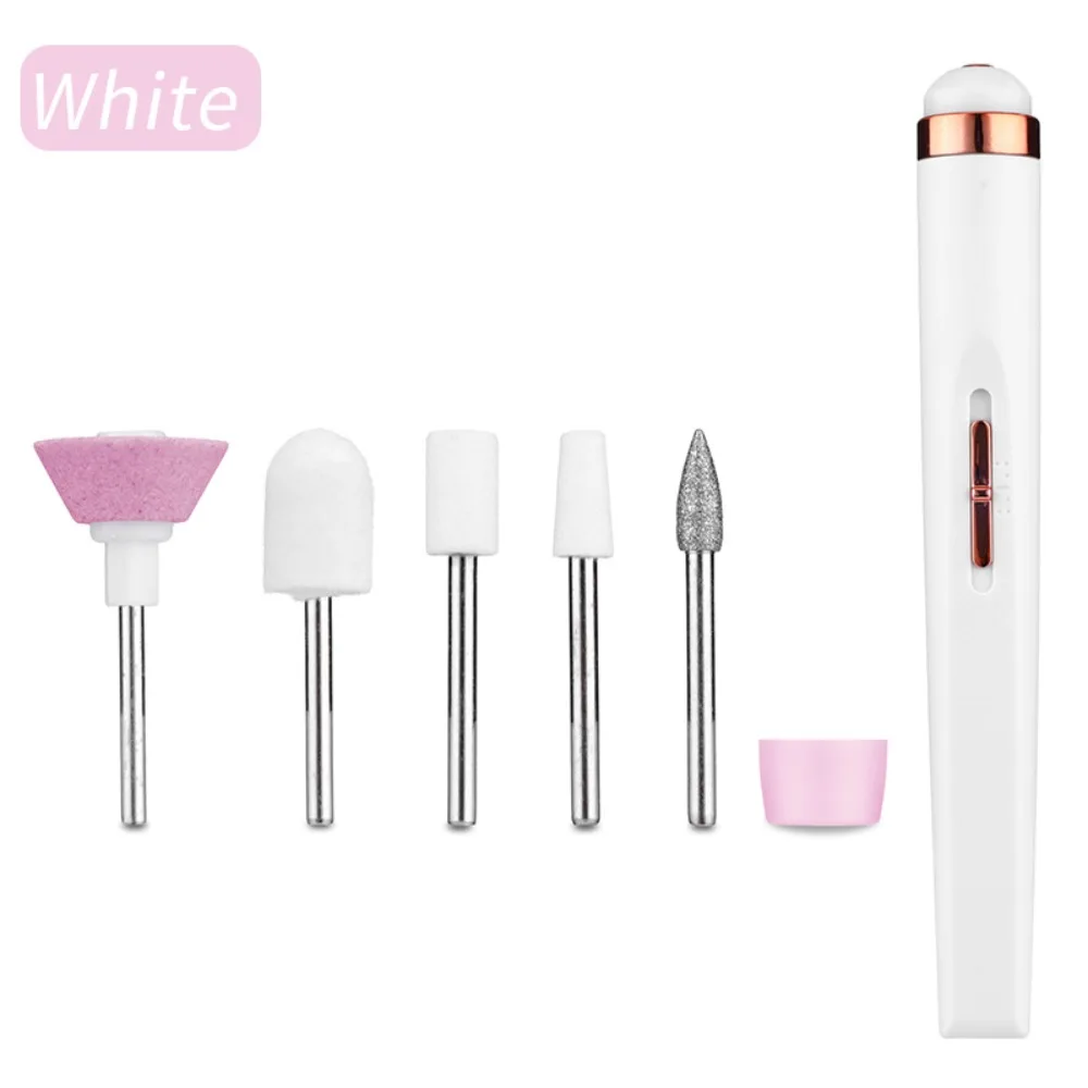 Smerigliatrice elettrica per unghie USB con luce a LED 2a marcia Lucidatrice per unghie Gel Rimuovi strumenti per penna elettrica esfoliante per manicure