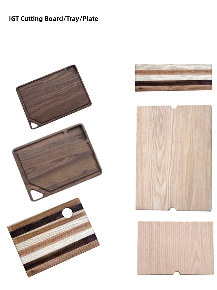 

Outdoor Wooden Cutting Board Bla Walnut Oak Cosite Color Tea Tray Single Double Cover Plate Cam Picnic BBQ Accories
