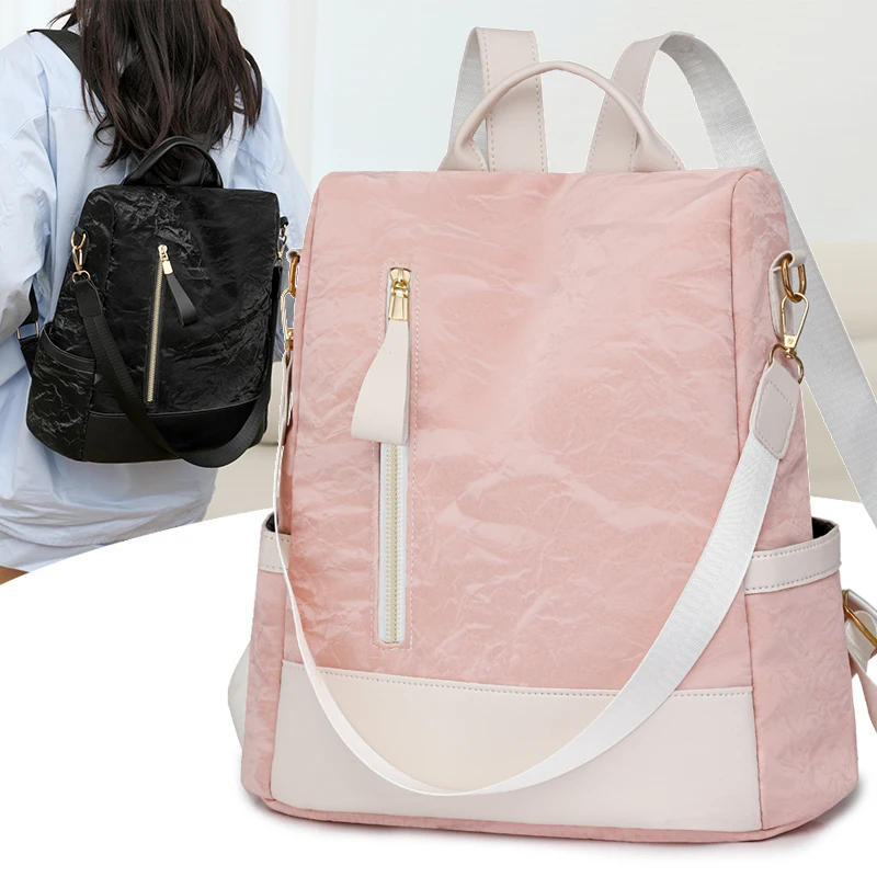 Mochilas de couro de alta capacidade para mulheres, mochila de lazer, bolsa de ombro para escola, meninas adolescentes, senhora, nova moda