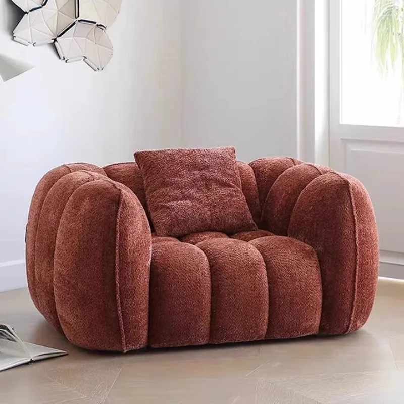 Single sofa French cream style fabric living room double person leisure sofa
