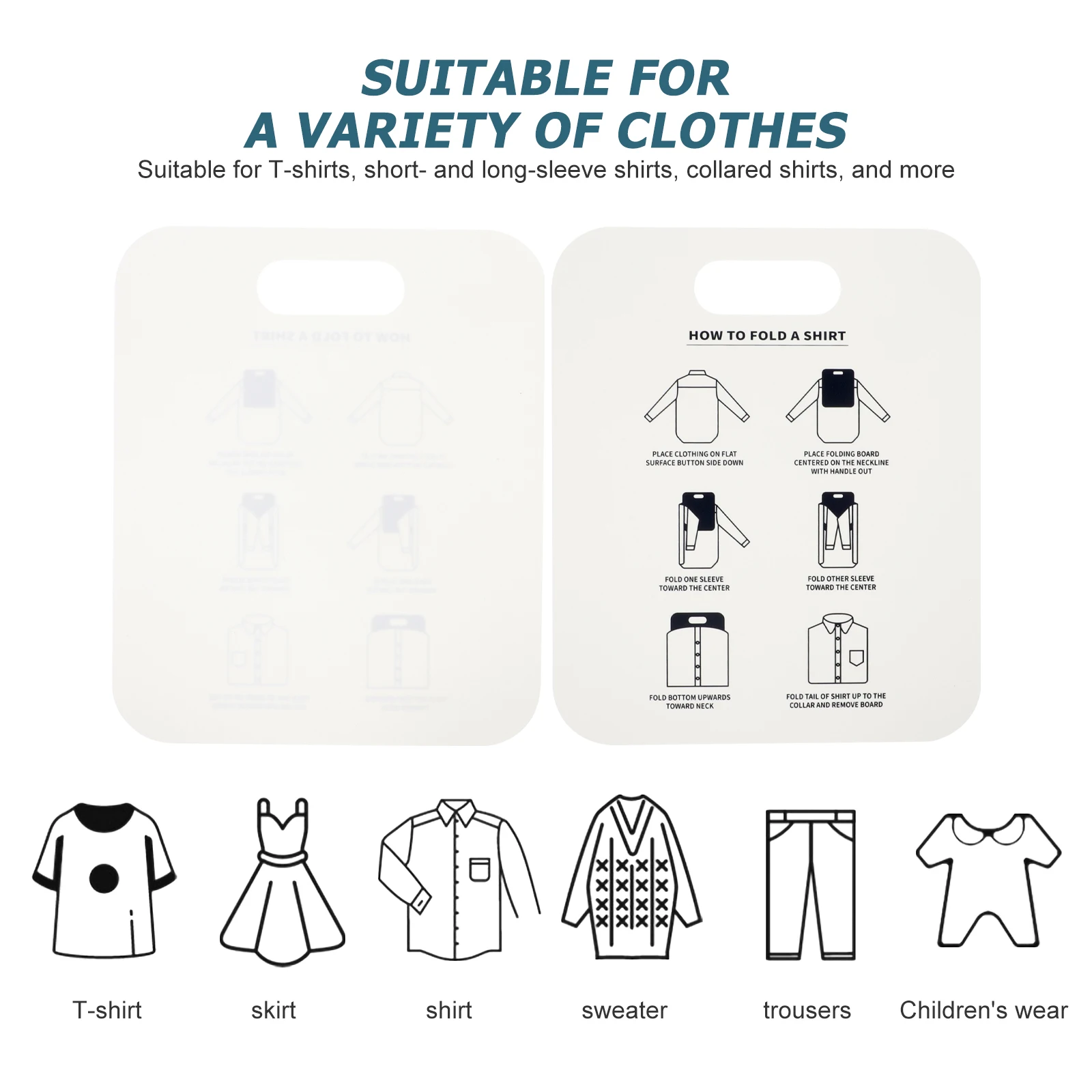 

2pcs Folding Board For Shirt Clothes Organizer T-Shirt Pp Garment Support Lining Cardboard Anti-Wrinkle Wrapping Shirt Packing