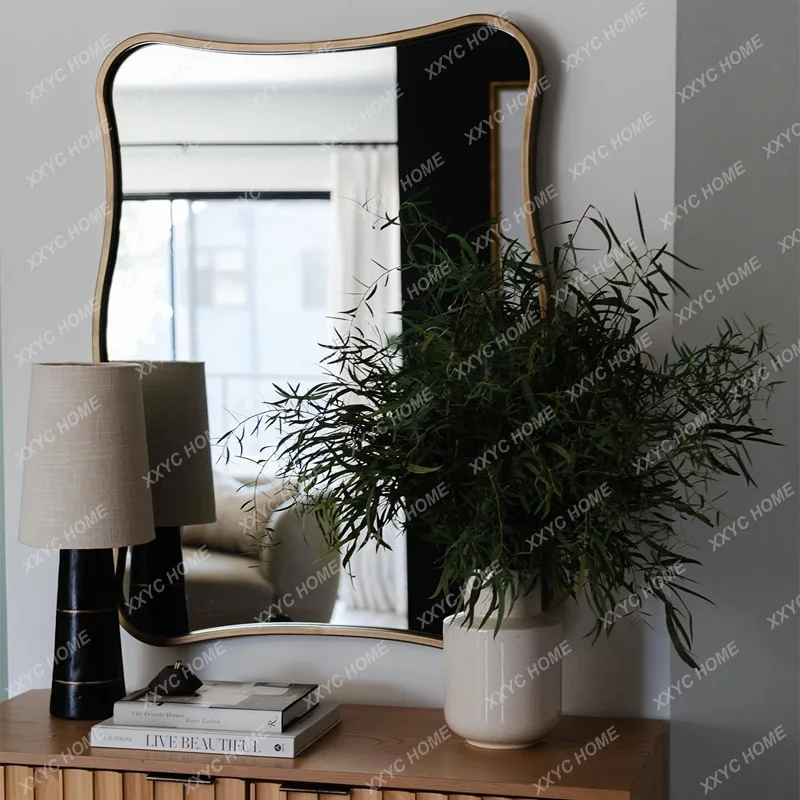 

Новое китайское настенное зеркало для ванной комнаты, зеркало для макияжа, ретро-дизайн, роскошная форма.